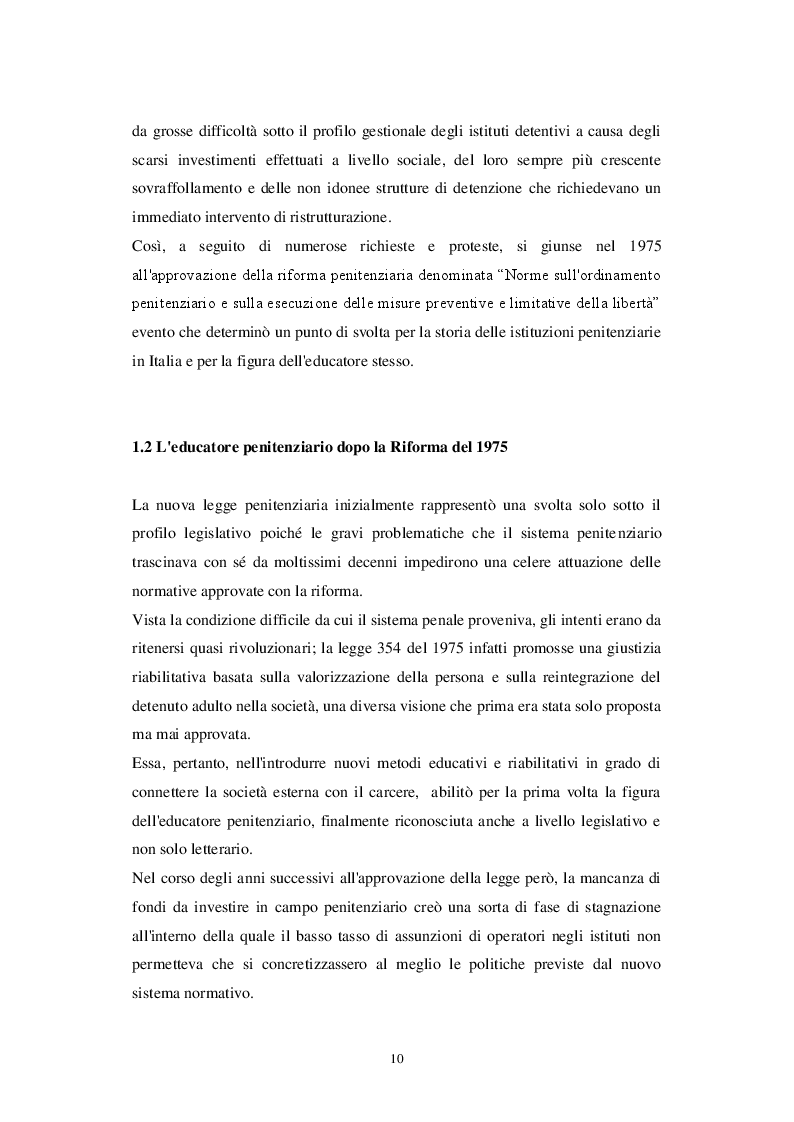 Estratto dalla tesi: L'educatore in carcere. Evoluzione storica, formazione e competenze