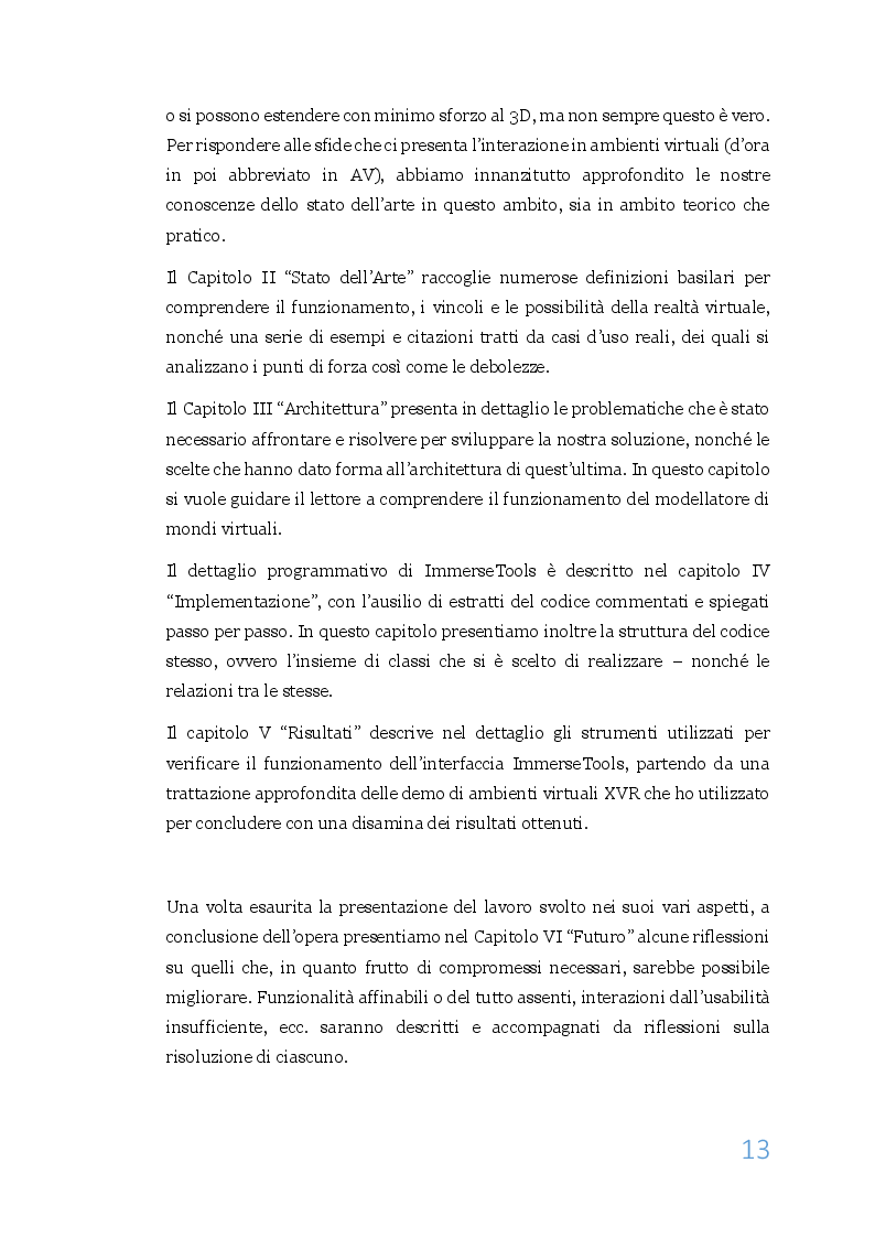 Estratto dalla tesi: Progettazione e sviluppo di un'interfaccia immersiva per la fruizione di beni culturali in ambienti virtuali