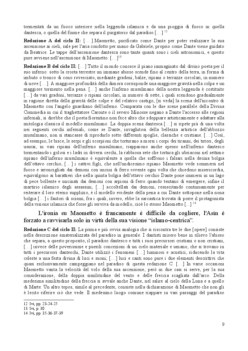 Estratto dalla tesi: Presenze e immagini dell'Islam nella Commedia di Dante