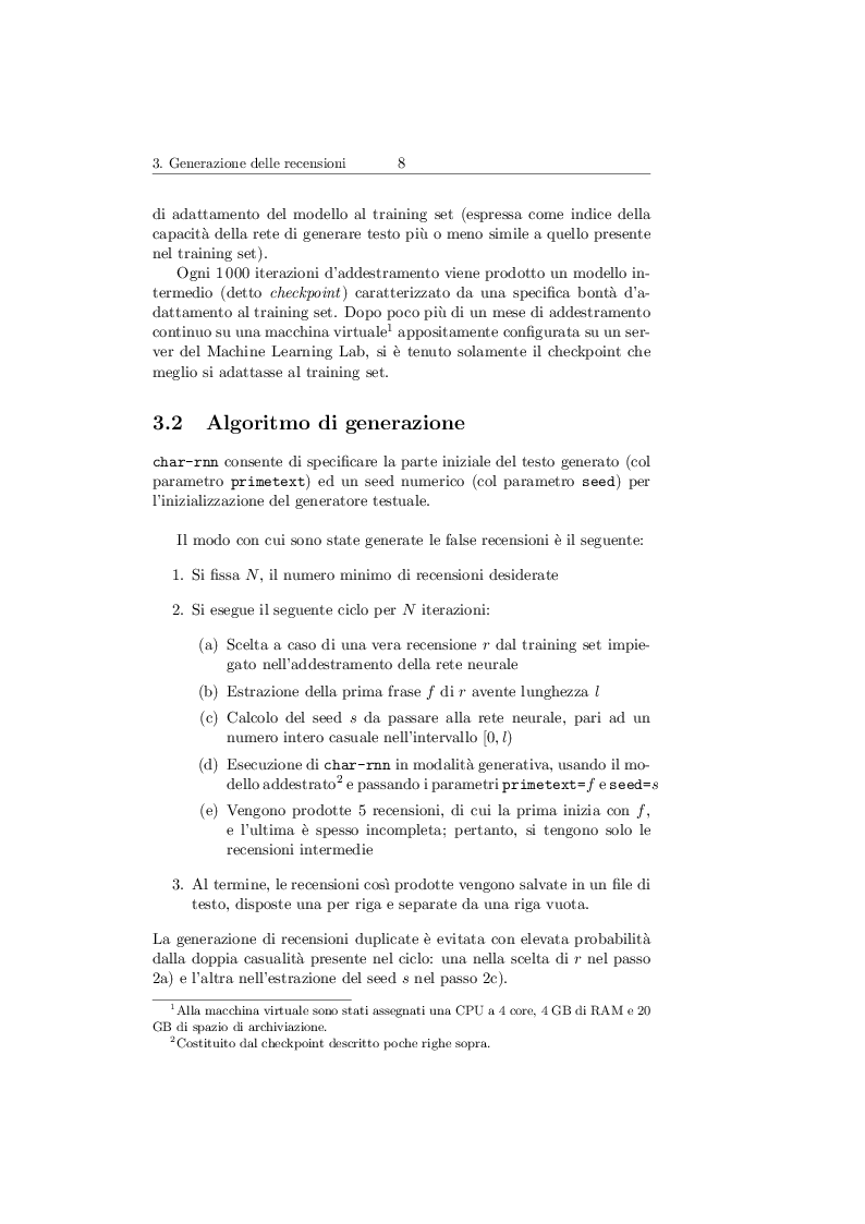 Estratto dalla tesi: Progetto e realizzazione di un sistema per la generazione automatica di recensioni tramite reti neurali