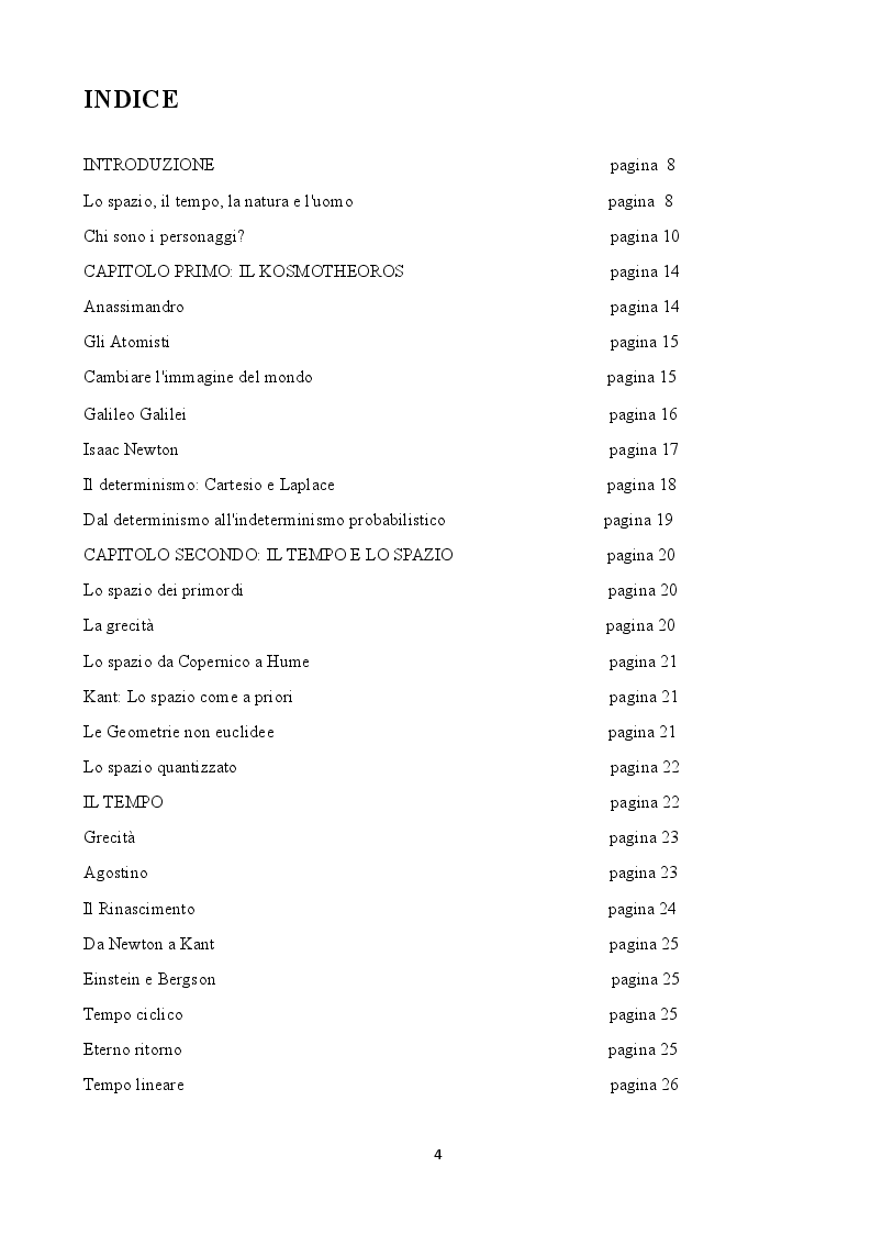 Indice della tesi: Assonanze fra la filosofia di Merleau-Ponty e la fisica del XX° secolo, Pagina 1