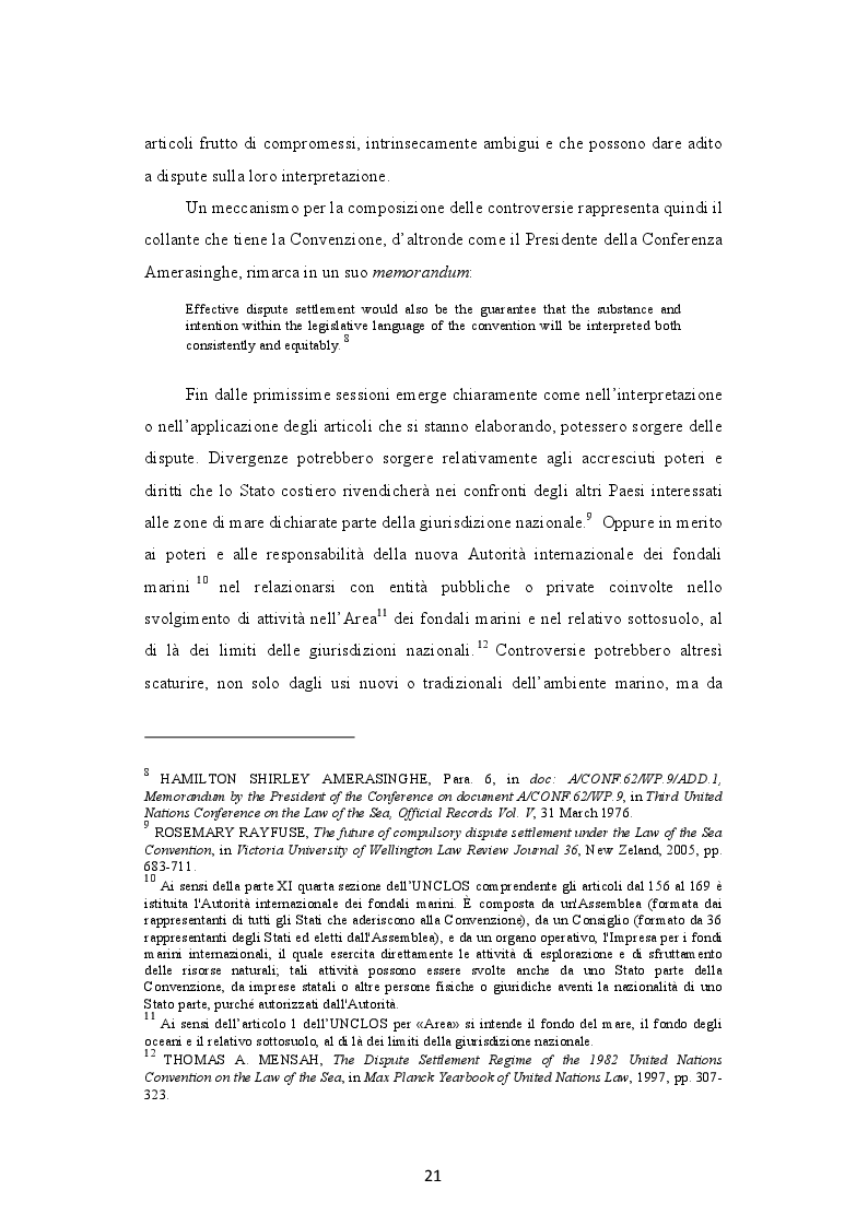 Estratto dalla tesi: L'arbitrato obbligatorio secondo la Convenzione delle Nazioni Unite sul Diritto del Mare