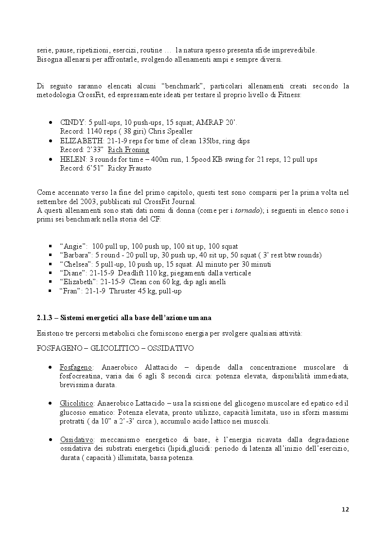 Estratto dalla tesi: Crossfit: lo Sport del Fitness - Oltre i Tradizionali Metodi