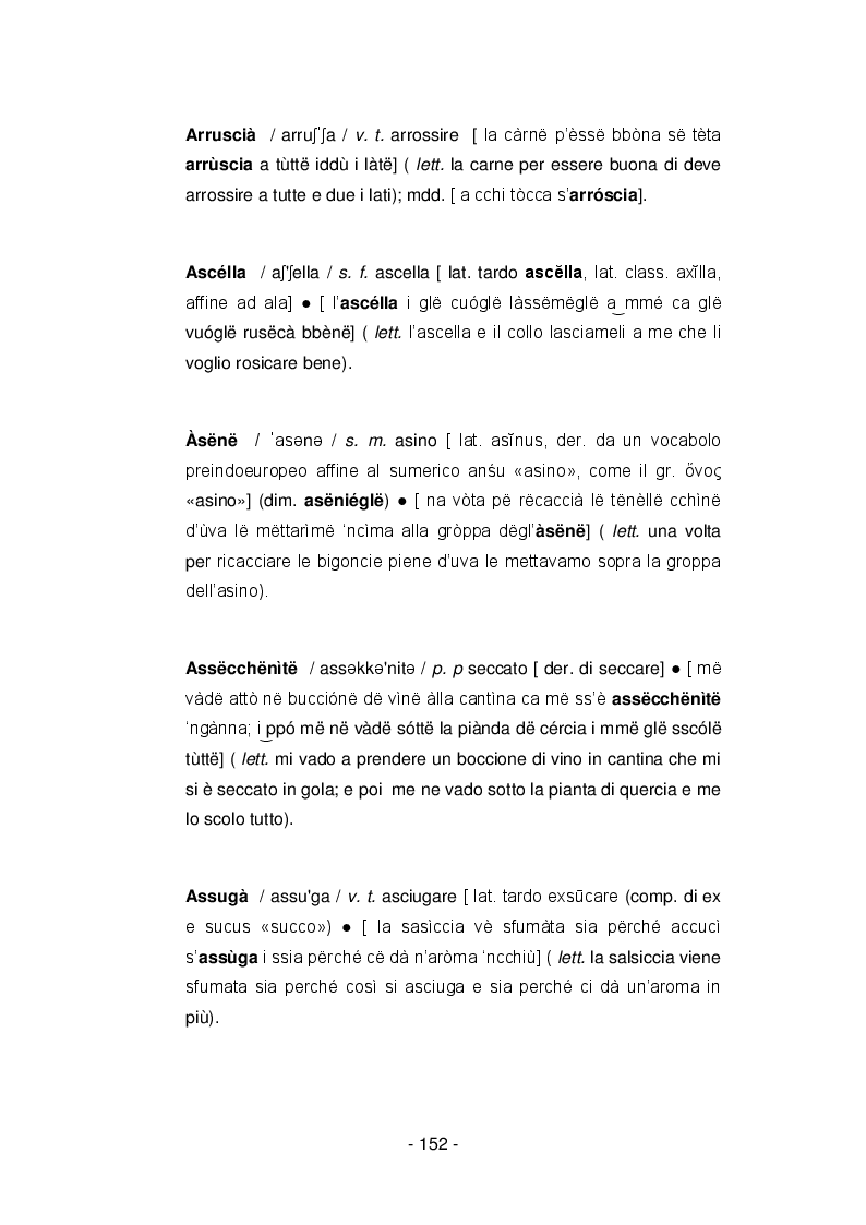 Estratto dalla tesi: Vocabolario gastronomico - alimentare del dialetto di Ripi