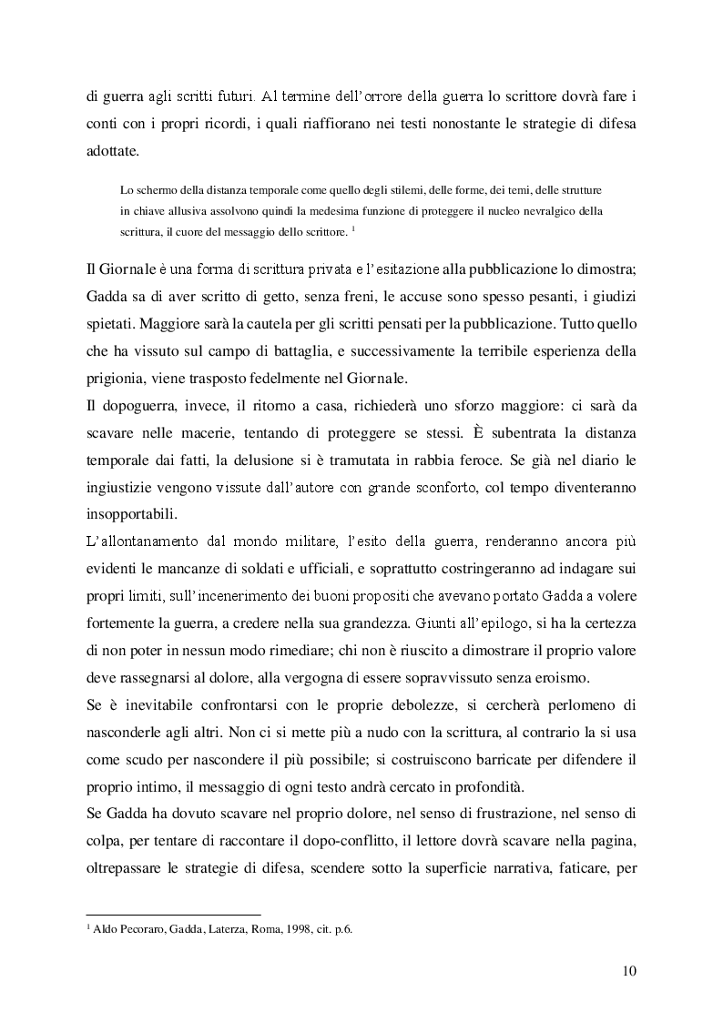 Estratto dalla tesi: GUERRA, LUTTO, CORPO. Gadda e l’invenzione romanzesca