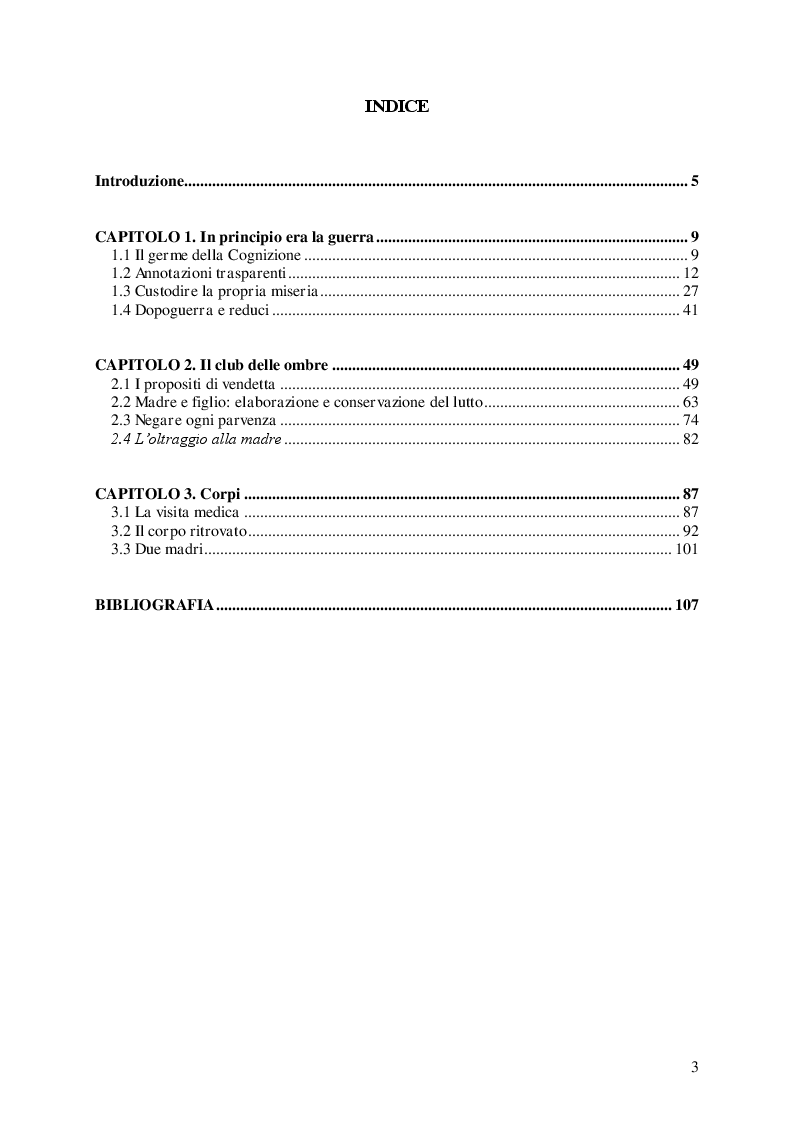 Indice della tesi: GUERRA, LUTTO, CORPO. Gadda e l’invenzione romanzesca, Pagina 1