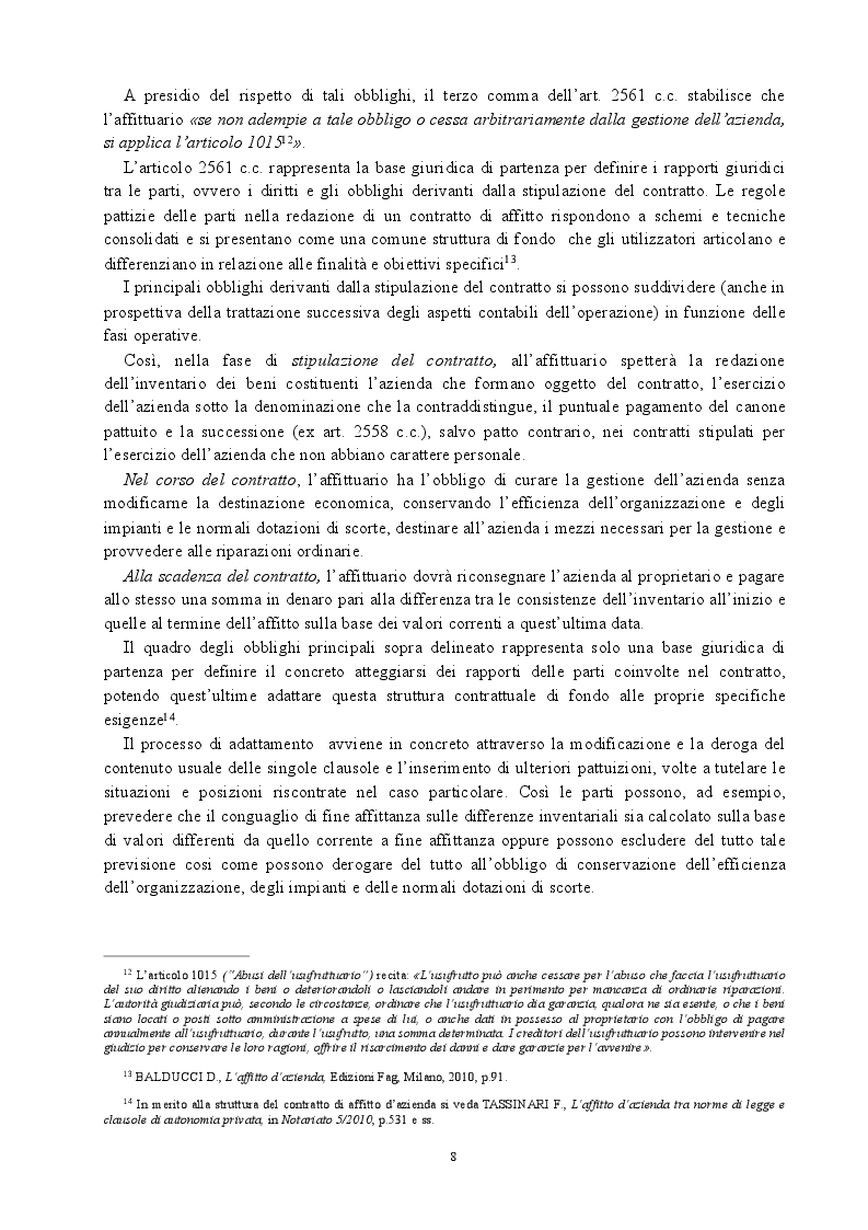Estratto dalla tesi: Il trattamento contabile dell'affitto d'azienda