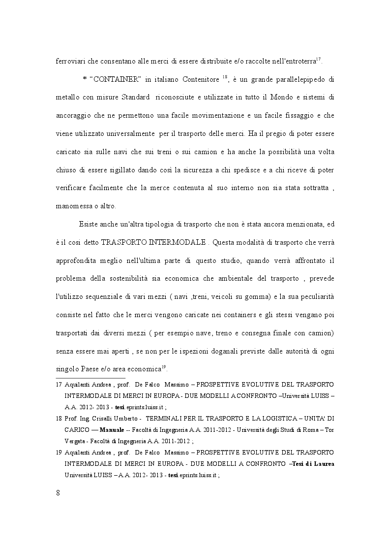 Estratto dalla tesi: Il trasporto merci in Italia - Ruolo e relazioni con il PIL, previsioni e sostenibilità