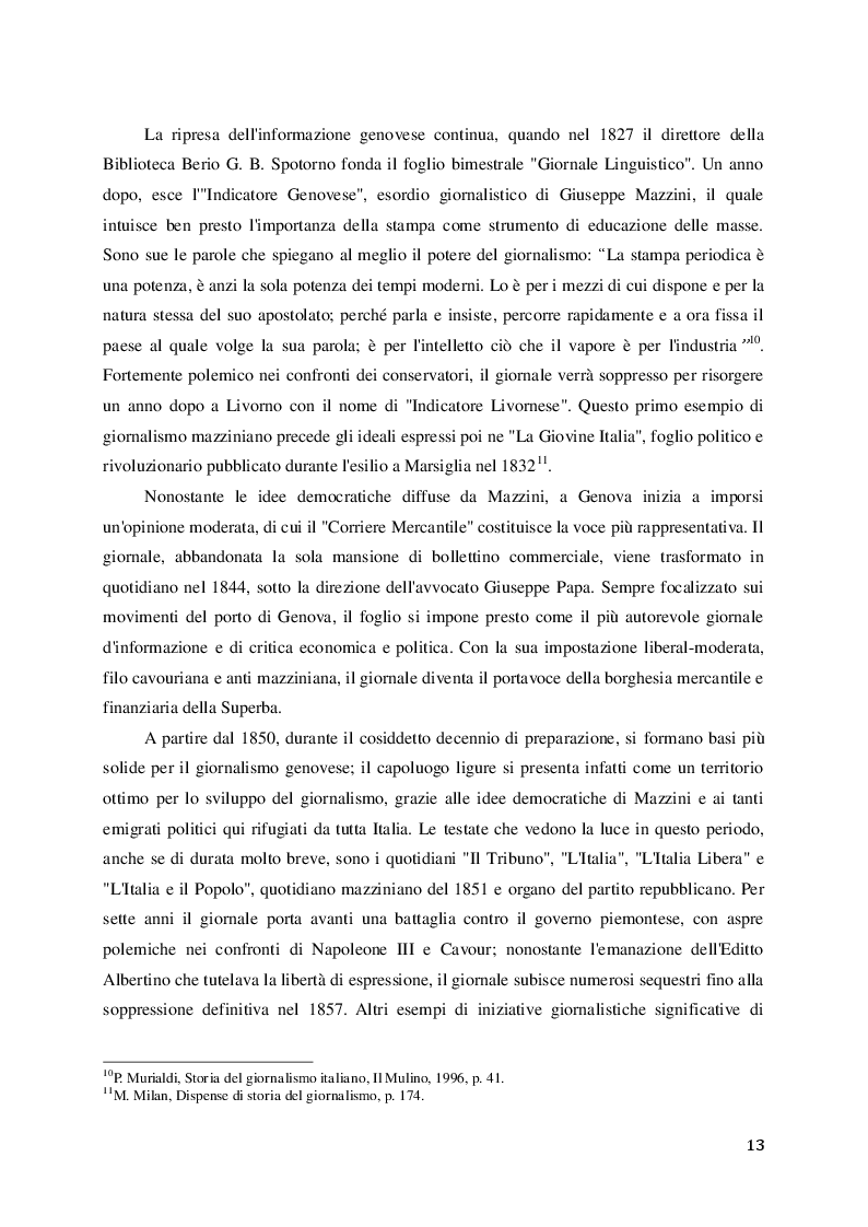 Estratto dalla tesi: Vita e morte di un giornale: la chiusura del "Corriere Mercantile" dopo 191 anni di cronaca genovese