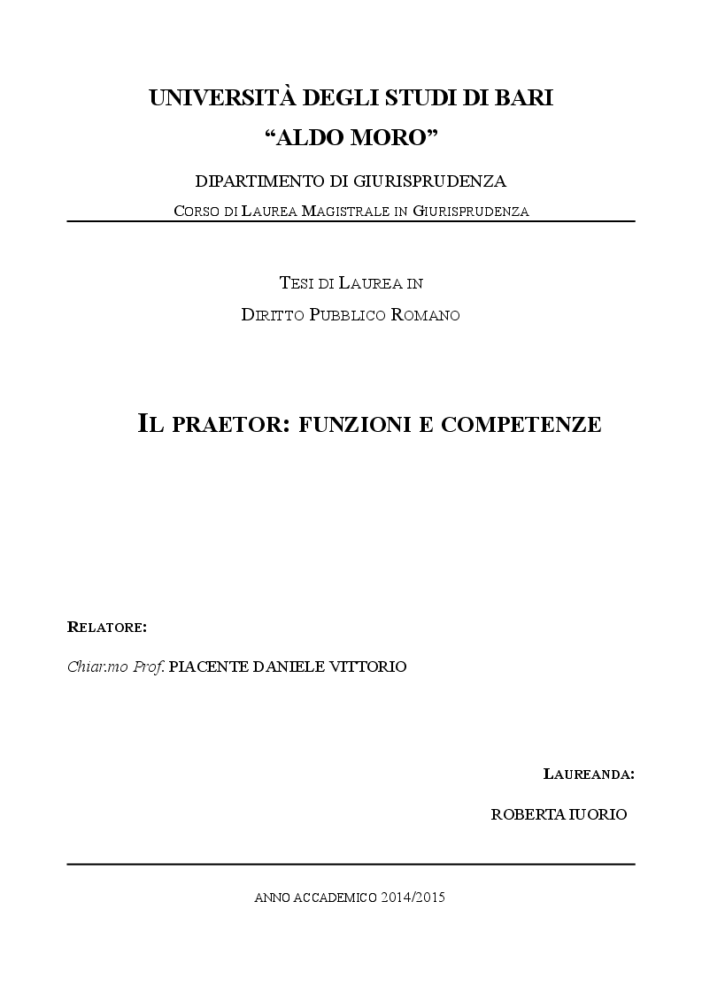 Universita Degli Studi Di Bari Aldo Moro Dipartimento Di
