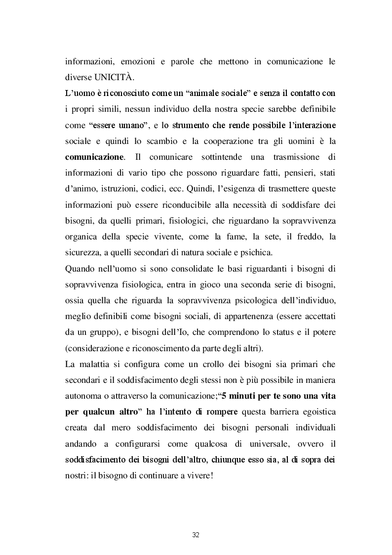 Estratto dalla tesi: Progetto infermieristico di sensibilizzazione alla donazione di midollo osseo: ''5 minuti per te sono una vita per qualcun altro''