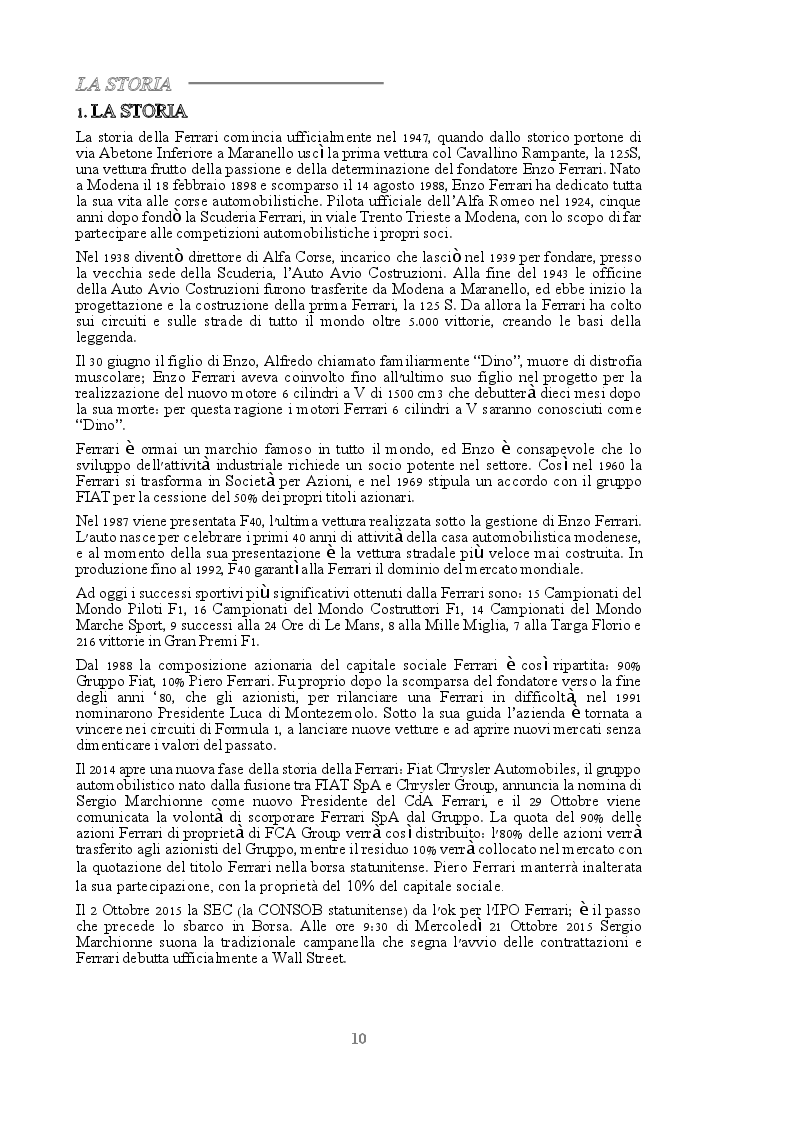Estratto dalla tesi: La Metodologia del Business Case - Il Caso Ferrari SpA