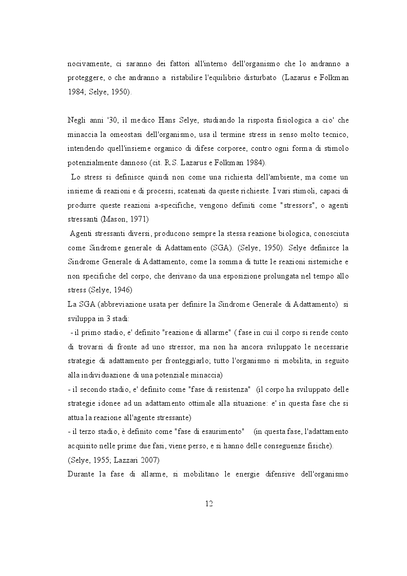 Estratto dalla tesi: Stress lavorativo e strategie di coping