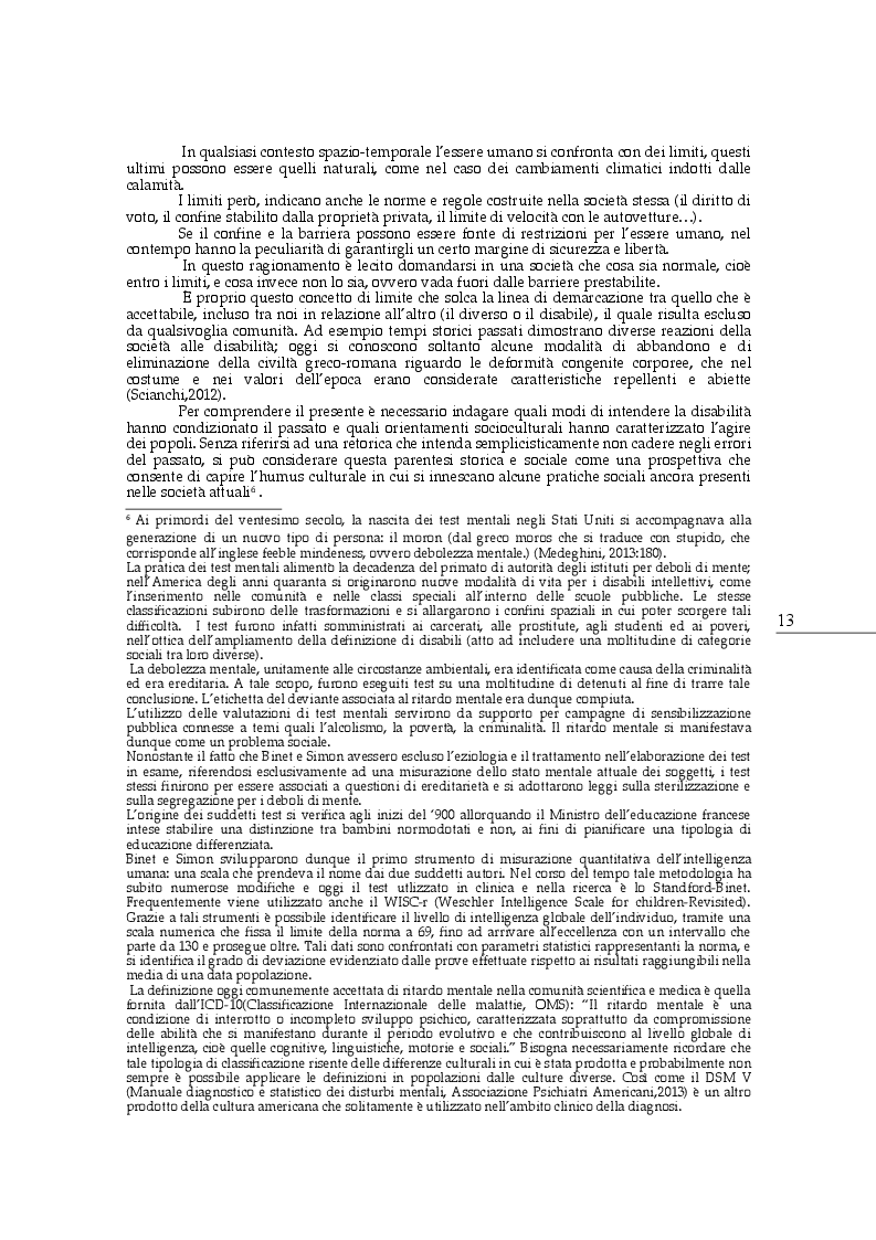 Estratto dalla tesi: Prospettive sociologiche nei disturbi dello spettro autistico