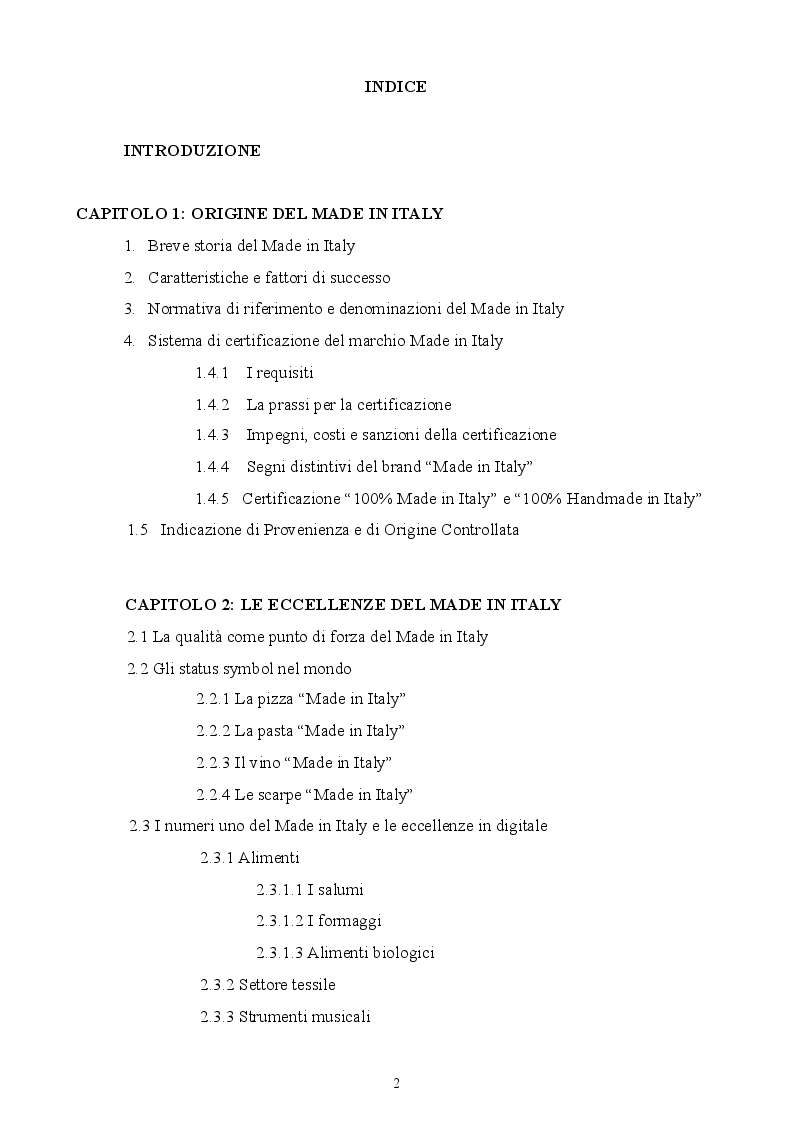 Indice della tesi: La fiera, vetrina ideale del Made in Italy: il caso Smaak & Stijl, Pagina 1