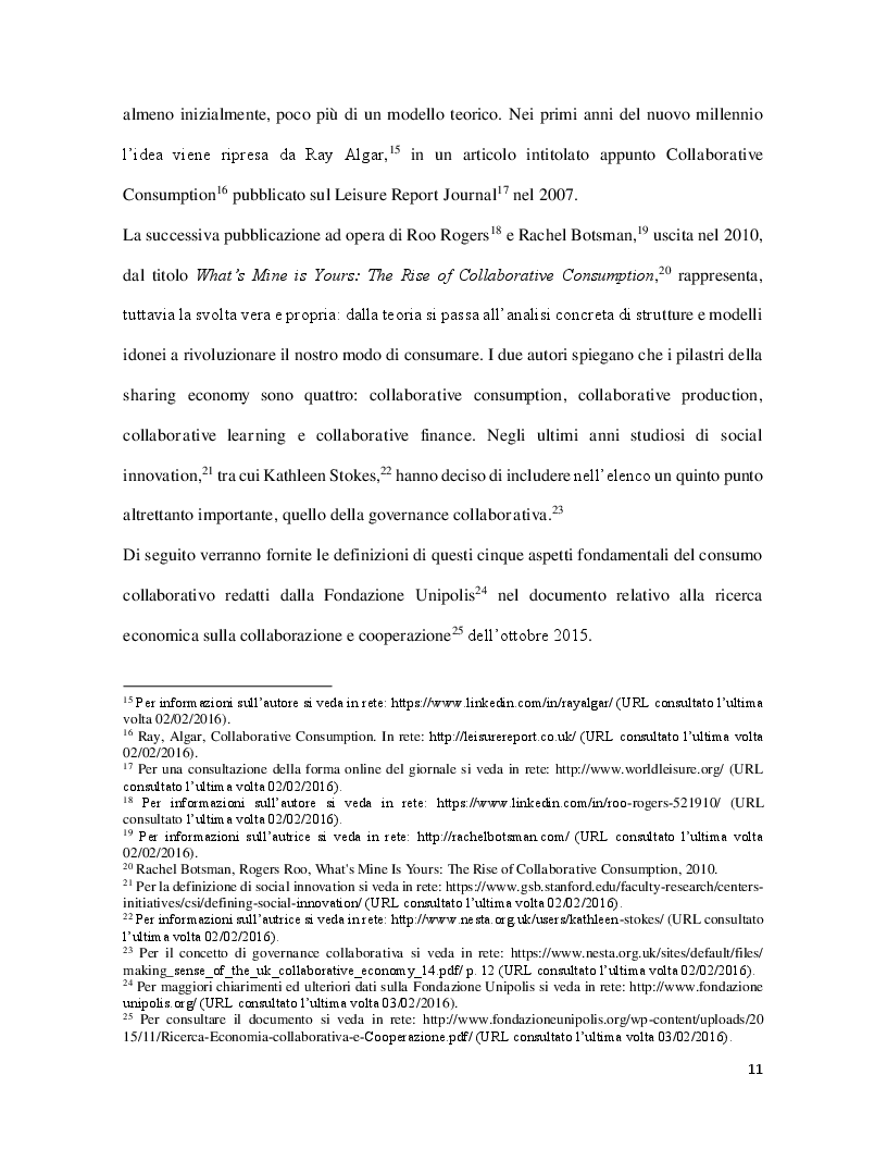 Estratto dalla tesi: Le organizzazioni esponenziali e i sistemi relazionali nell'era della sharing economy
