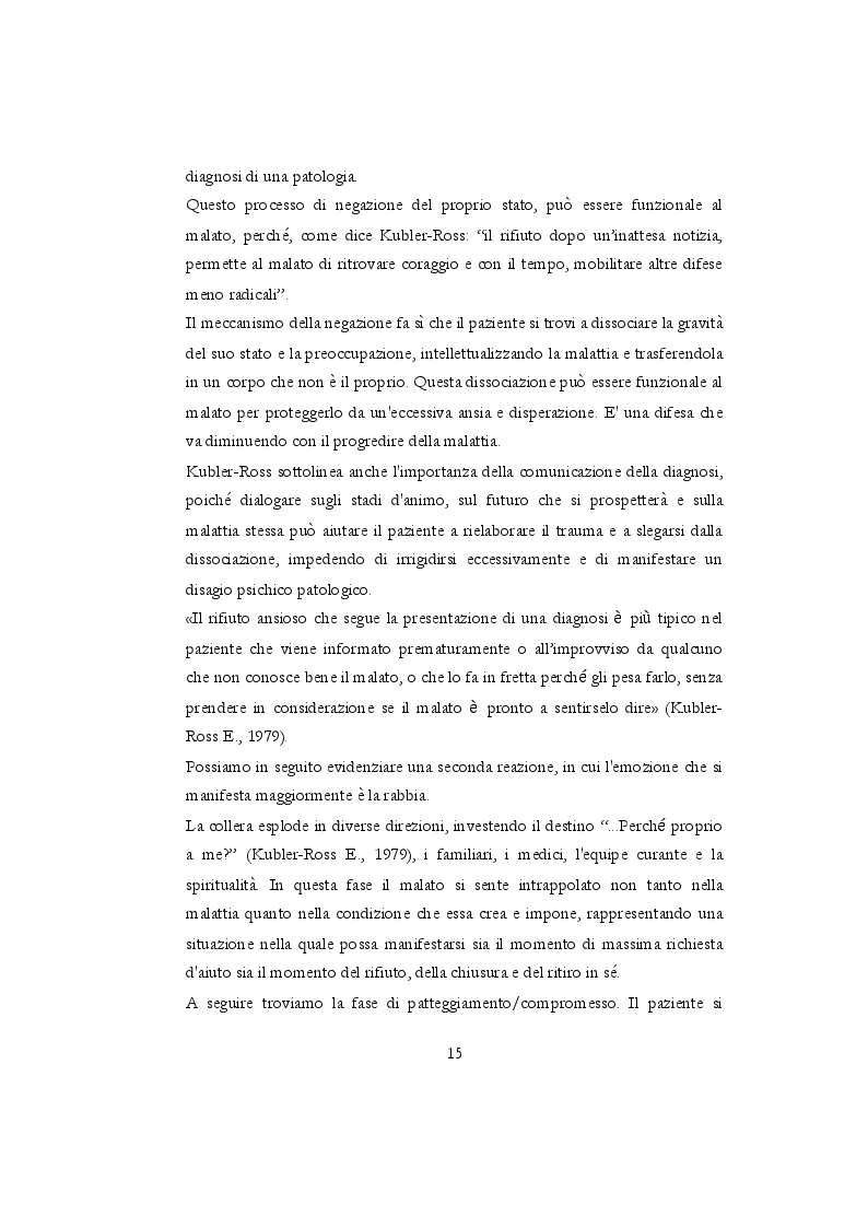 Estratto dalla tesi: La terapia psicologica del paziente oncologico
