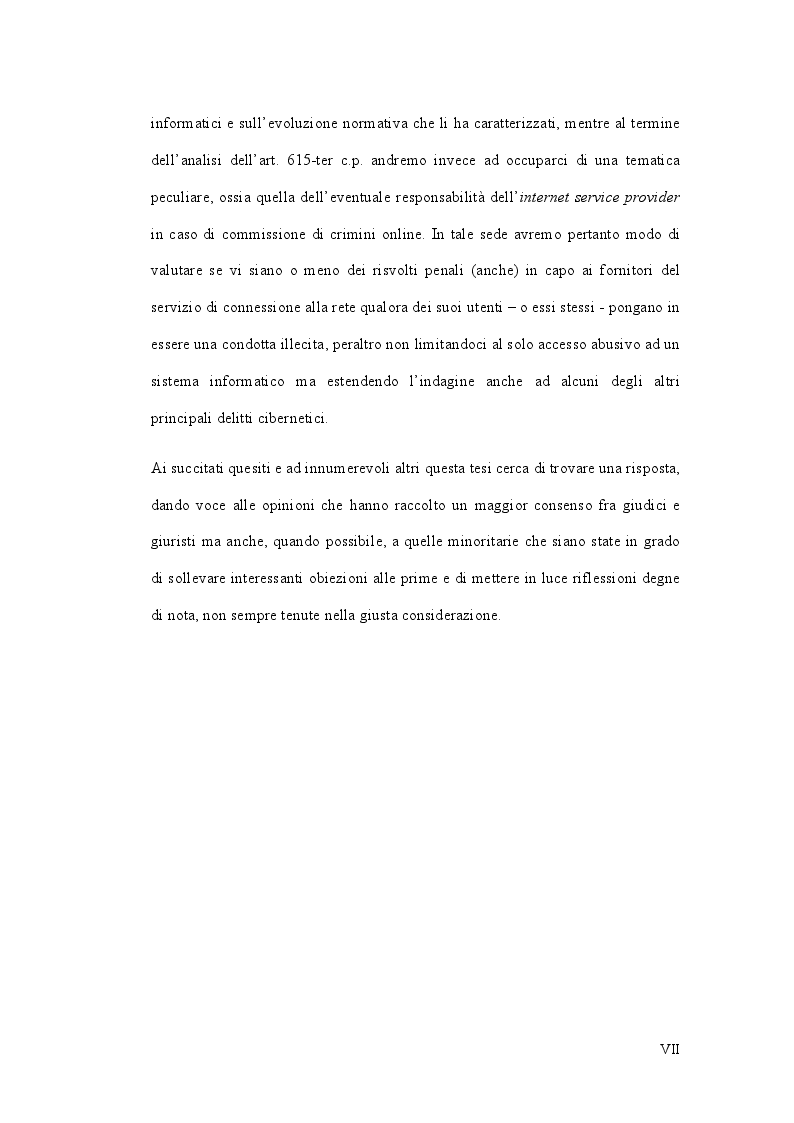 Anteprima della tesi: L'accesso abusivo ad un sistema informatico o telematico, Pagina 4