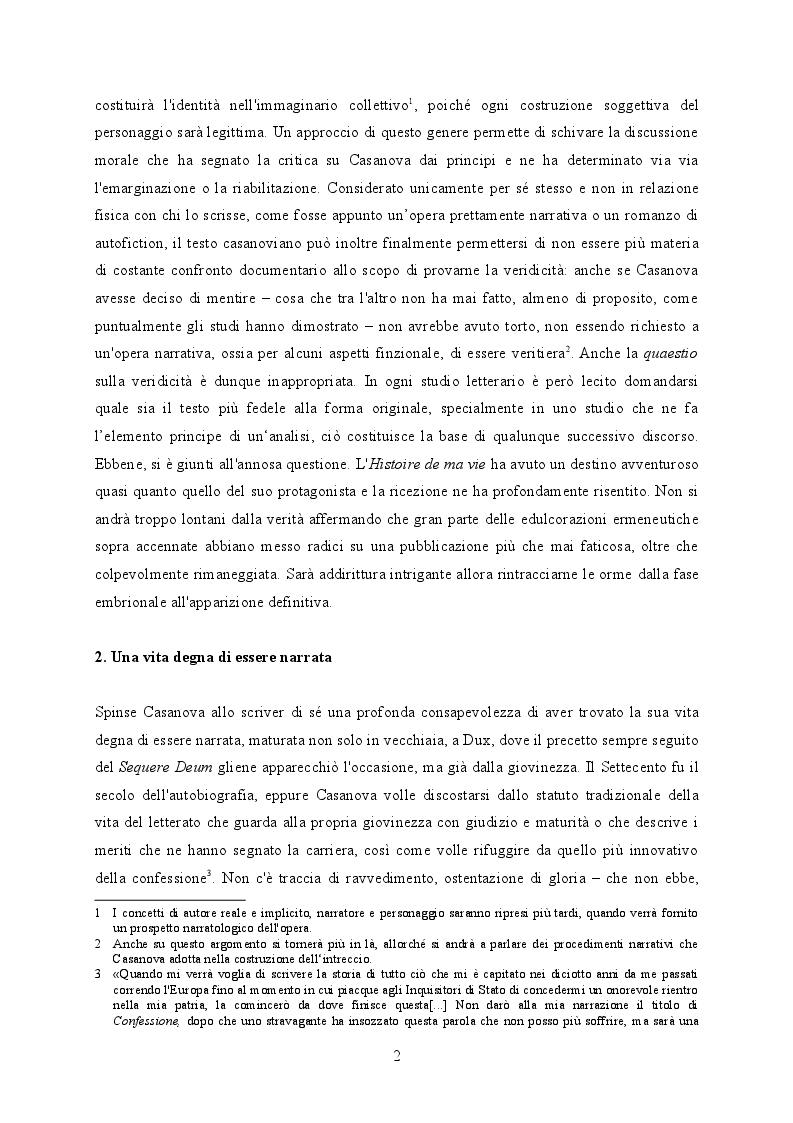 Estratto dalla tesi: FATA VIAM INVENIUNT - Tradizione, traduzione e ricezione dell'Histoire de ma vie di Giacomo Casanova