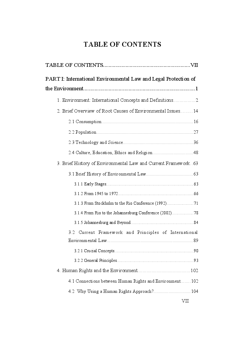 Indice della tesi: Environment in International Criminal Law, Pagina 1