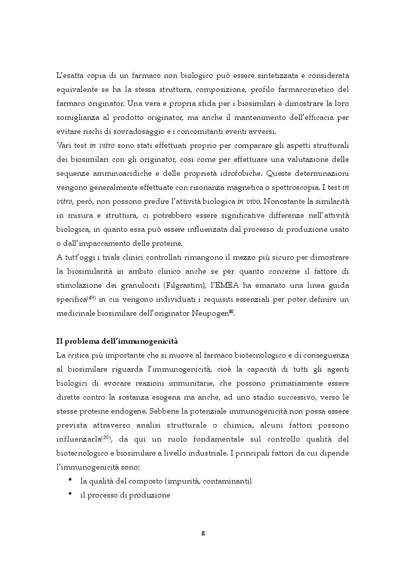 Estratto dalla tesi: Impiego dei biosimilari del Filgrastim, fattore di crescita granulocitario, in associazione alla chemioterapia per la mobilizzazione delle cellule staminali emopoietiche periferiche nel mieloma multiplo: confronto con il farmaco originator. Esperienza del Centro Trapianti di Piacenza.