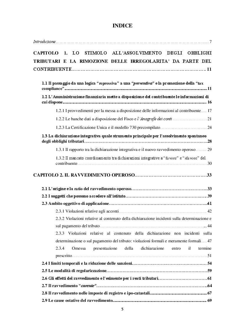 Indice della tesi: Il ravvedimento operoso, Pagina 1