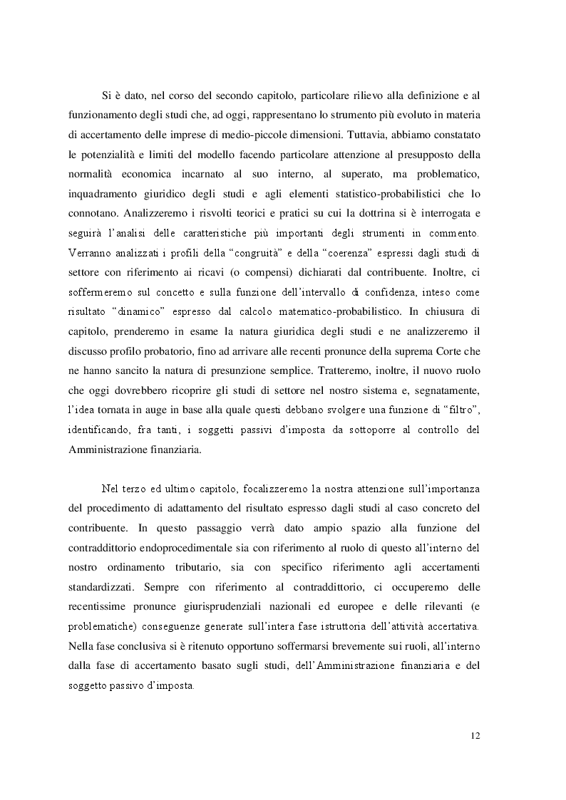 Estratto dalla tesi: Gli accertamenti fiscali basati sugli studi di settore