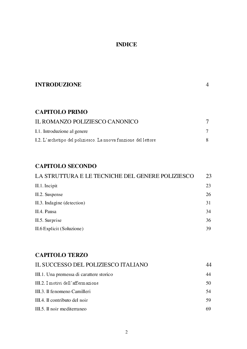 Indice della tesi: Oltre l'enigma... Analisi del genere poliziesco e confronto con gli autori italiani contemporanei: Camilleri, Lucarelli e Carlotto, Pagina 1
