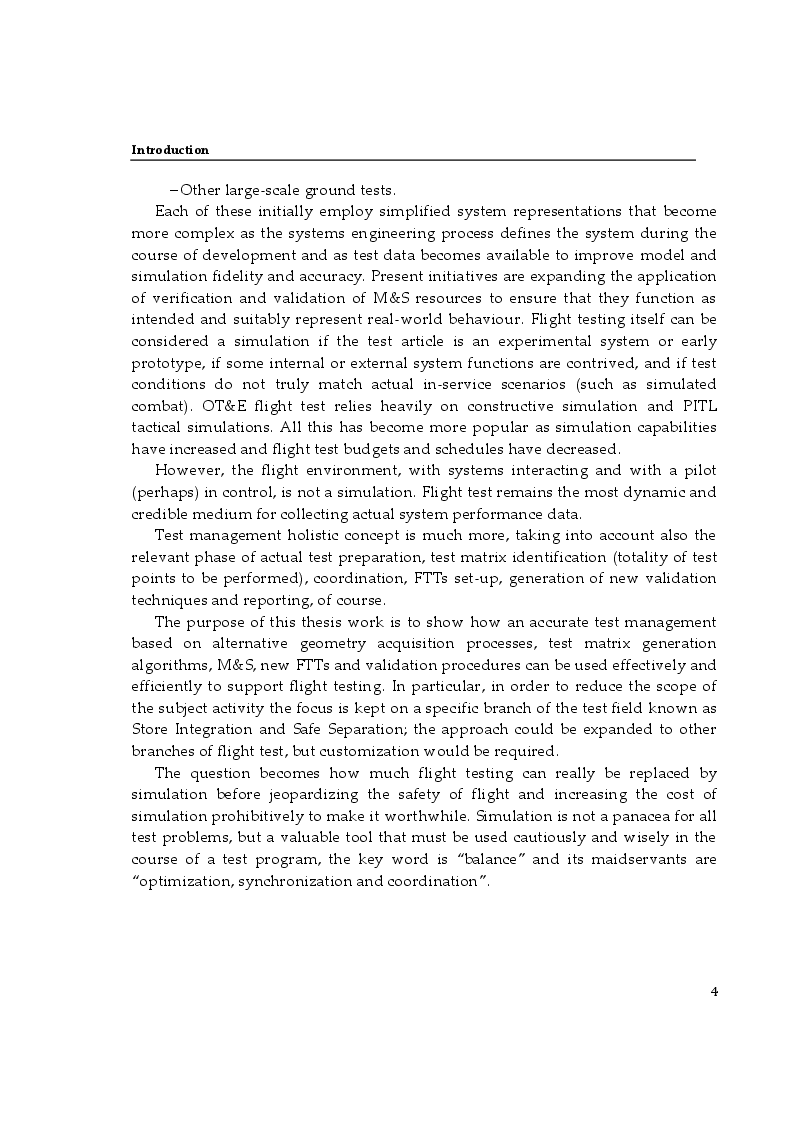 Anteprima della tesi: Experimental Flight Test Management. Optimization procedures and flight test techniques, Pagina 3