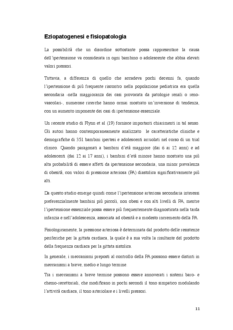 Estratto dalla tesi: Impatto dell’impiego del monitoraggio ambulatoriale della pressione arteriosa delle 24 ore nella diagnosi dell’ipertensione nel bambino