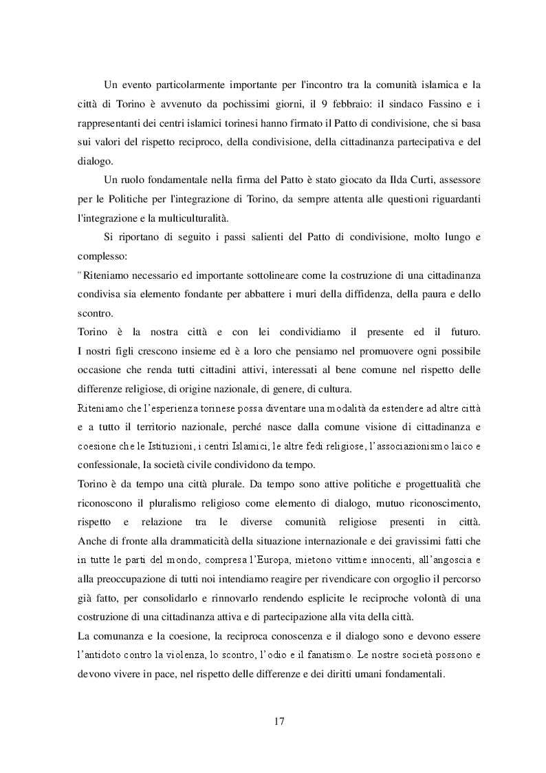 Estratto dalla tesi: La comunità musulmana torinese e il dialogo interreligioso