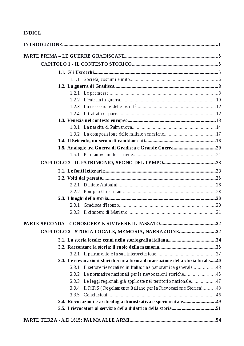 Indice della tesi: A.D.1615: Palma alle armi, Pagina 1