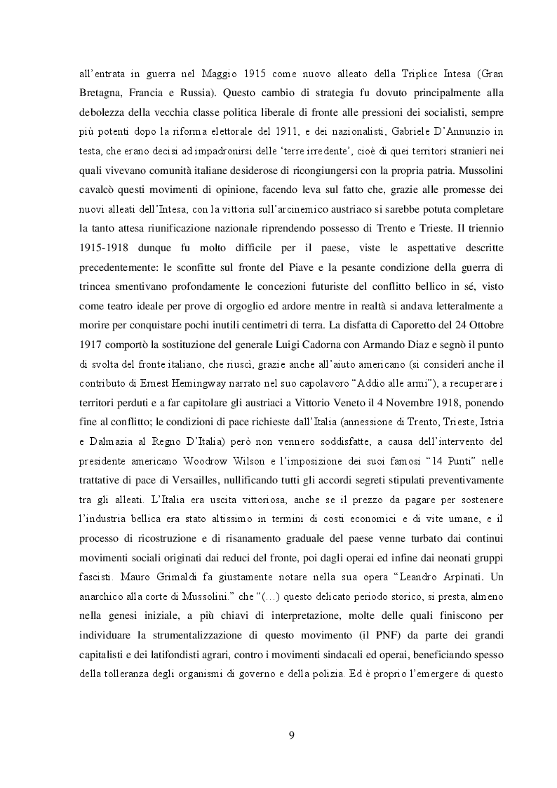 Estratto dalla tesi: Leandro Arpinati. Un gerarca fascista fra calcio e politica