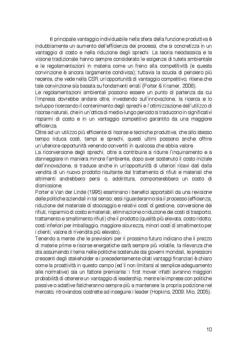Estratto dalla tesi: La Sostenibilità Ambientale come leva di Marketing