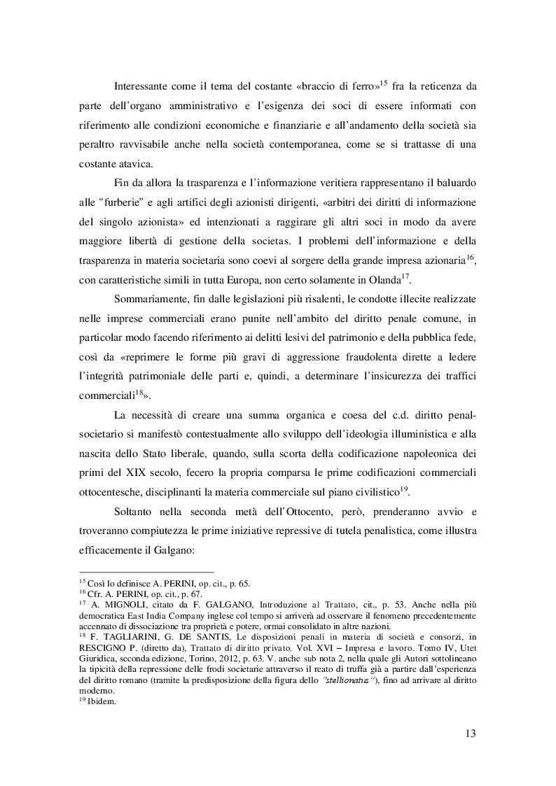 Estratto dalla tesi: Evoluzione storica e quadro normativo attuale del reato di false comunicazioni sociali