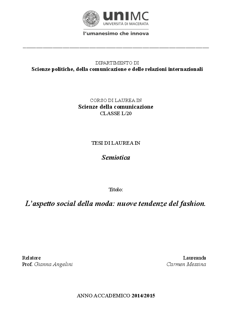 pagina della moda