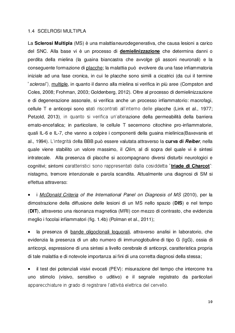 Estratto dalla tesi: Valutazione di un metodo per la determinazione delle catene leggere libere nel liquido cefalorachidiano