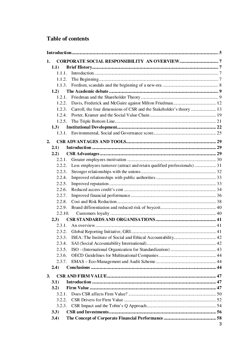 Indice della tesi: CSR in the Financial Industry: A Focus on Supply Chain and Management, Pagina 1