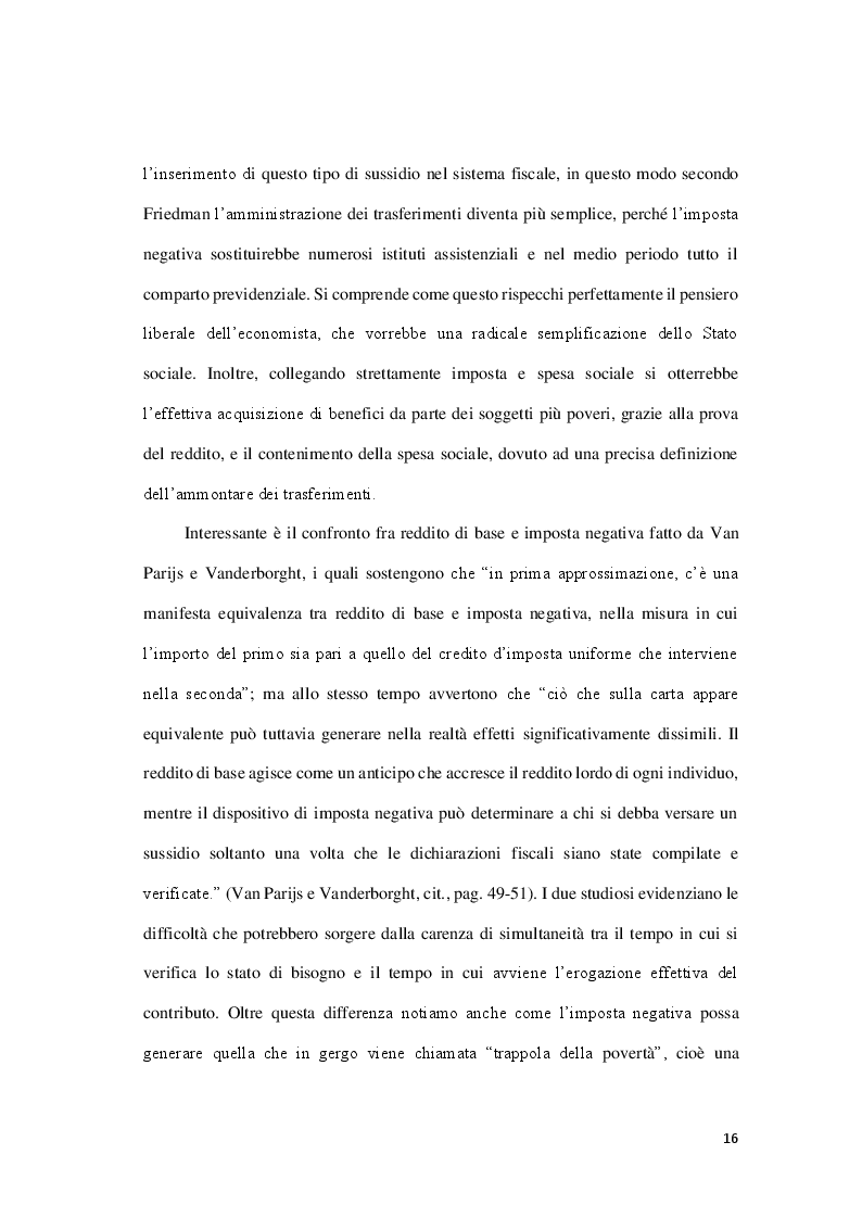 Estratto dalla tesi: Il reddito di base: le principali questioni aperte