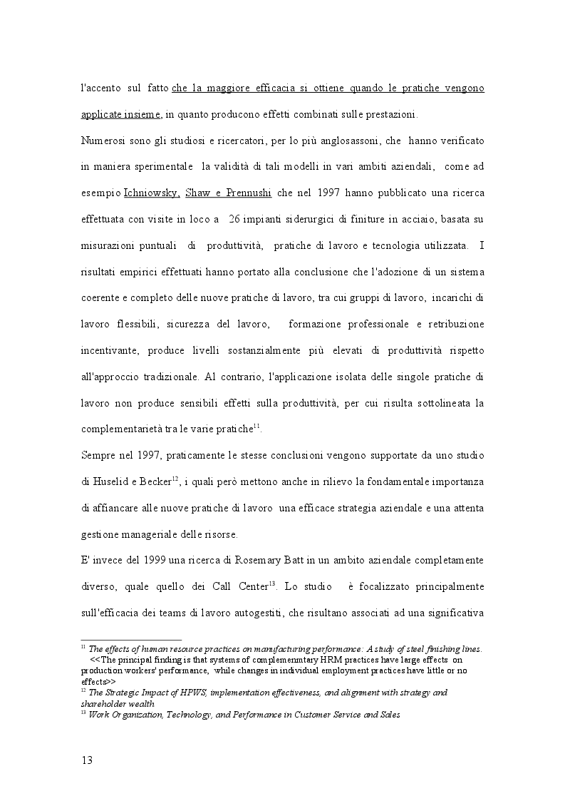 Estratto dalla tesi: Progettazione organizzativa: il ruolo della gestione delle risorse umane nei servizi di call center