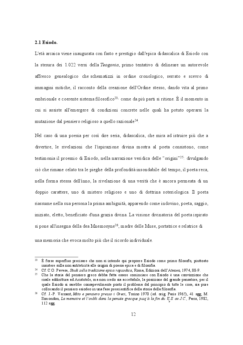 Estratto dalla tesi: Evoluzione di un proemio: eredità e metamorfosi in Esiodo e Nonno di Panopoli
