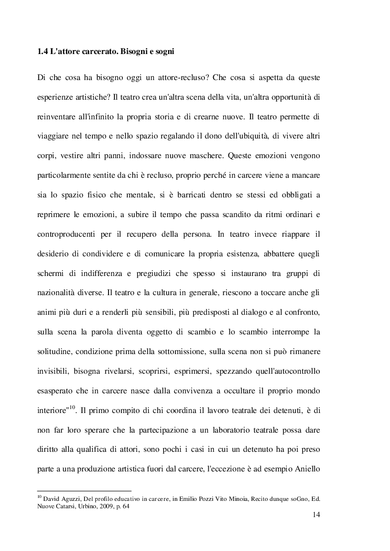 Estratto dalla tesi: Il Teatro nel carcere S. Spirito di Siena