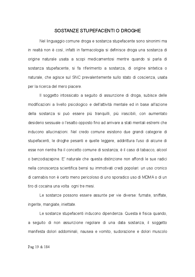 Estratto dalla tesi: Progetti di prevenzione delle addiction e new addiction nei giovanissimi