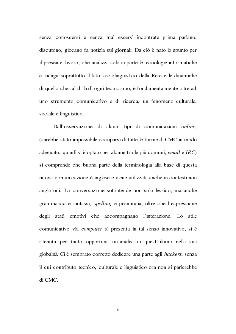 Anteprima della tesi: Lingua inglese e comunicazione nell'era del pc e di Internet: un'analisi sociolinguistica, Pagina 2
