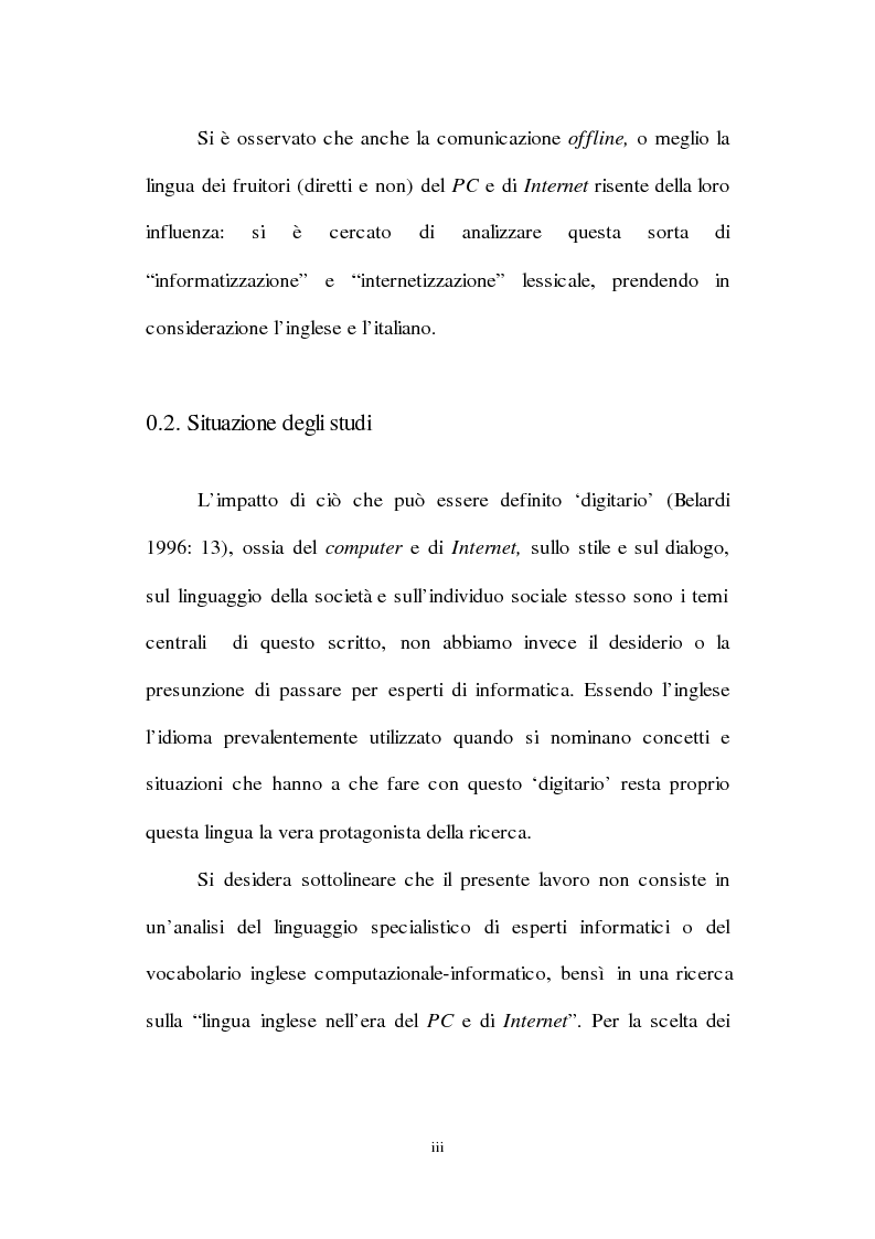 Anteprima della tesi: Lingua inglese e comunicazione nell'era del pc e di Internet: un'analisi sociolinguistica, Pagina 3
