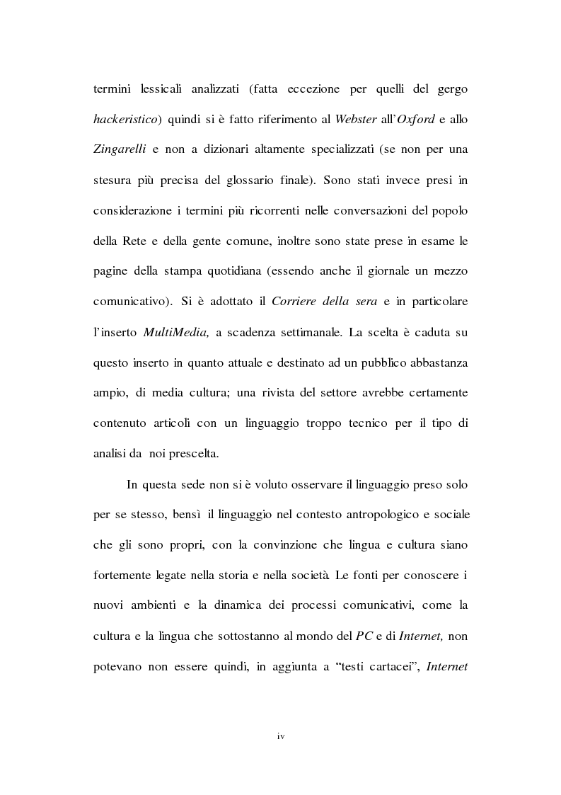 Anteprima della tesi: Lingua inglese e comunicazione nell'era del pc e di Internet: un'analisi sociolinguistica, Pagina 4