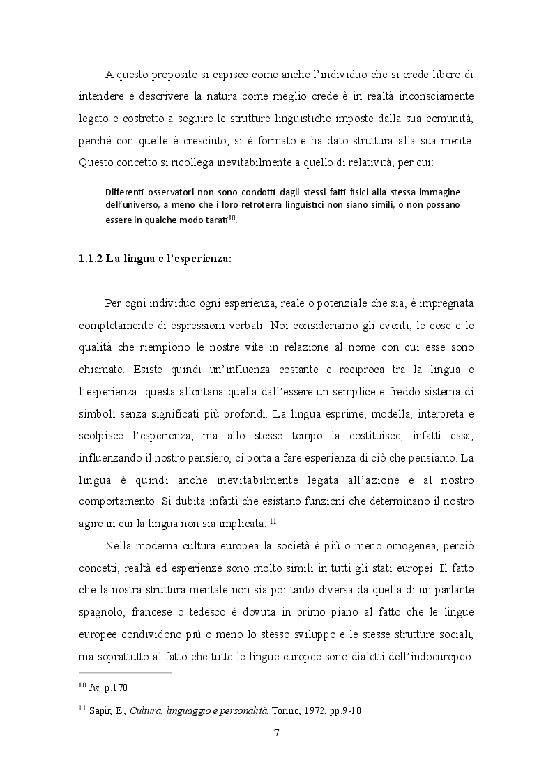 Estratto dalla tesi: Relativismo linguistico: l'efficacia della traduzione