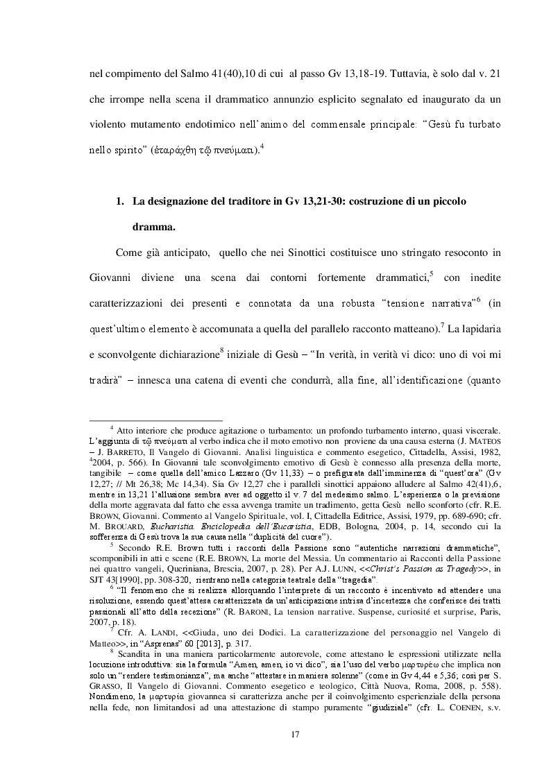 Estratto dalla tesi: L'annuncio del tradimento in Giovanni e nel "Vangelo di Giuda". Un confronto in prospettiva diacronica