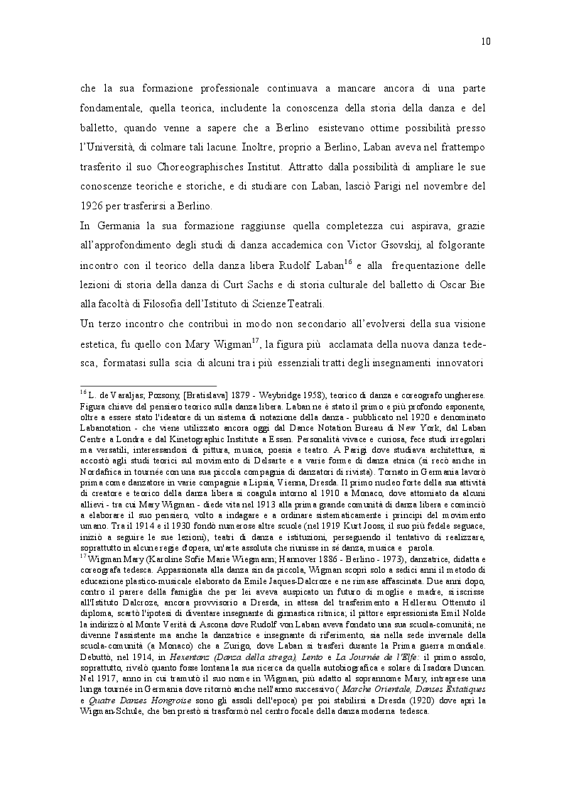 Estratto dalla tesi: Aurel Milloss - La sublimazione della danza ad arte totale