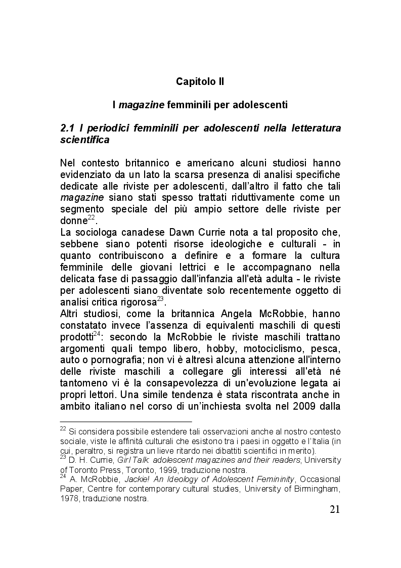 Estratto dalla tesi: L’adolescenza con gli occhi di un teen magazine. Modelli e rappresentazioni per le giovani lettrici di Cioè